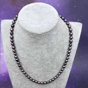 Natural Peacock Black Pearl Necklace